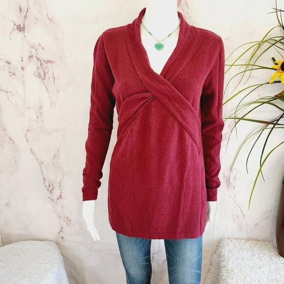 Soon Maternity Riley V-Neck Maternity Sweater - /Red - Picture 1 of 6